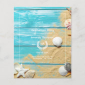 Rustiek Turquoise Strand Graduation Party Flyer (Voorkant)