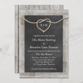 Rustiek Tying the Knot Bruiloft Uitnodiging (Voorkant / Achterkant)