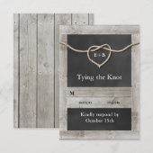 Rustiek Tying the Knot RSVP Kaartje (Voorkant / Achterkant)