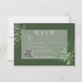 Rustiek varenblad smaragdgroen RSVP kaartje (Voorkant)
