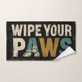 Rustiek "Veeg je poten"-teken met pootafdrukken Handdoek (Handdoek)