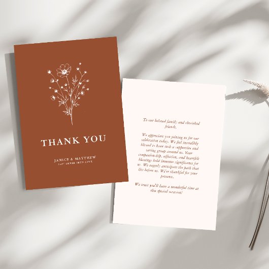 Rustiek Verbrand Sinaasappel Boho Botanicals Fall Bedankkaart