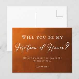 Rustiek verbrand Sinaasappel Wil je mijn matron va Briefkaart