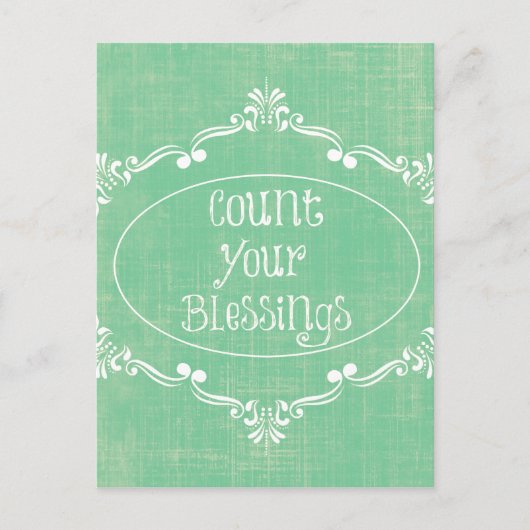 Rustiek verdrietig met Count your Blessings Quote Briefkaart (Voorkant)
