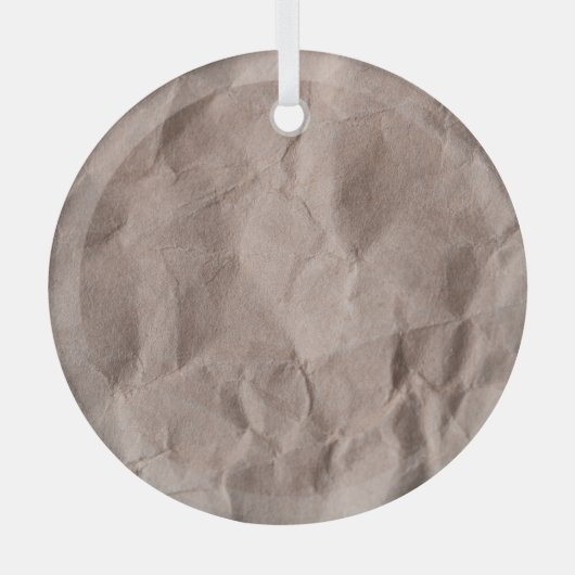 Rustiek verfrommeld papier:  textuur glas ornament (Voorkant)