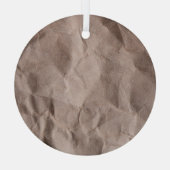 Rustiek verfrommeld papier:  textuur glas ornament (Achterkant)