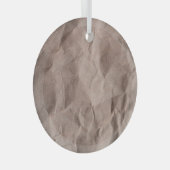 Rustiek verfrommeld papier:  textuur glas ornament (Voorkant Rechts)