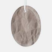 Rustiek verfrommeld papier:  textuur glas ornament (Voorkant links)