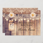 Rustiek verlicht Mason Jars Daisies Vrijgezellenfe Kaart (Voorkant / Achterkant)