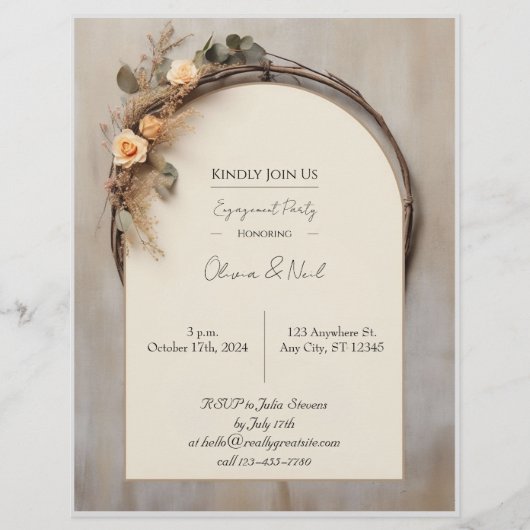 Rustiek Verloving Invitation Flyer (Voorkant)