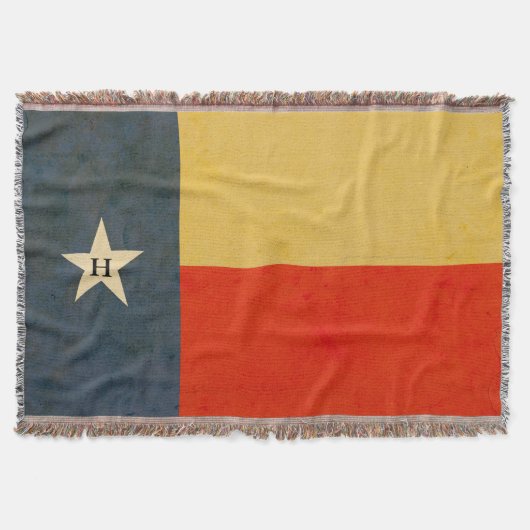 Rustiek Verouderd Texaans Vlag initiaal Deken (Voorkant)