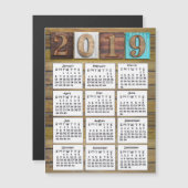 Rustiek Verweerd Hout 2019 Kalender Magnetische Uitnodiging (Voorkant / Achterkant)