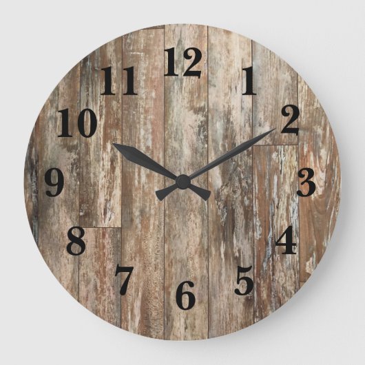 Rustiek verweerd hout decor grote klok (Voorkant)