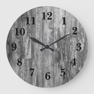 Rustiek verweerd hout decor grote klok
