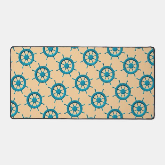 Rustiek Verweerde Boot Stuurwiel Foto Afbeelding Bureaumat (Voorkant)