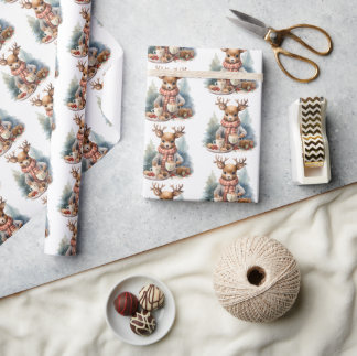 Rustiek vintage kerst inpakpapier