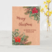 Rustiek voor een paar kerstvakantie kaart (Gele Bloem)