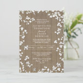 Rustiek Vrijgezellenfeest Party Baby's Breath Kran Kaart (Staand voorkant)