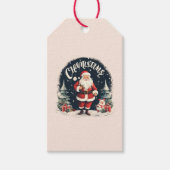 Rustiek Vrolijk Kerstfeest & Kerstman Oorzaak Cadeaulabel (Voorkant)