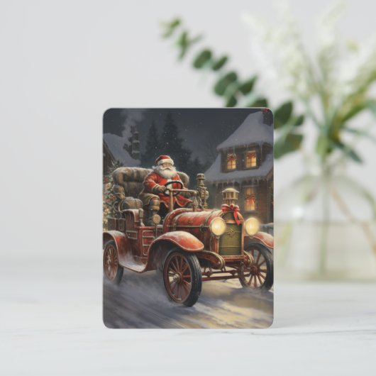 Rustiek Vrolijk Kerstfeest Met Sinterklaas Feestdagenkaart (Staand voorkant)