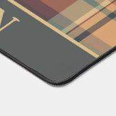 Rustiek Warm Bruin en Crème Plaid Gepersonaliseerd Bureaumat (Hoek)