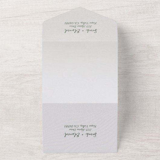 Rustiek Waterverf bos in één keer All In One Uitnodiging (Buitenkant)