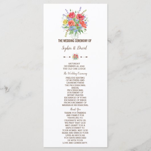 Rustiek Waterverf Weide Wilde Bloemen Programma (Voorkant)