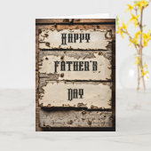 Rustiek weer geslagen teken Vaderdag Kaart (Gele Bloem)