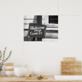 Rustiek welkomstbord kom alsjeblieft in Poster (Keuken)