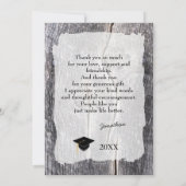 Rustiek Western Afstuderen Dank u kaart (Achterkant)