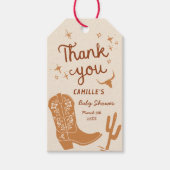Rustiek Western Baby shower Dank u Cadeaulabel (Voorkant)