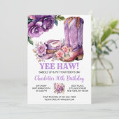 Rustiek Western Cowgirl Verjaardagsfeest Kaart (Staand voorkant)