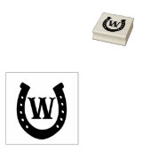 Rustiek Western Hoefijzer Monogram Rubberstempel (Gestempeld)