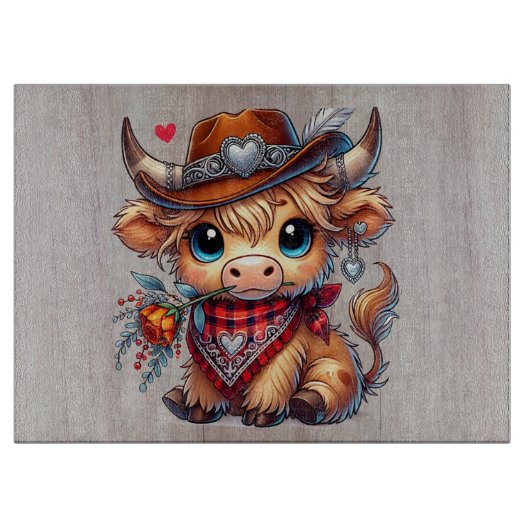 rustiek Western hooglandkalf Snijplank (Voorkant)