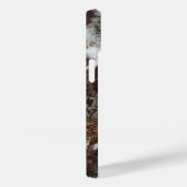 Rustiek Western Koeienhuid Print Bruin Lederen Naa Case-Mate iPhone Case (Achterkant / Rechts)