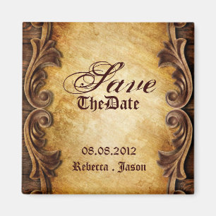 rustiek western land bruiloft Save The Date Magneet