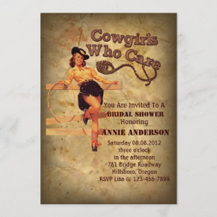 Rustiek western land cowboy vrijgezellenfeest kaart