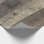 Rustiek western land houtnerf schuur hout cadeaupapier (Hoek)