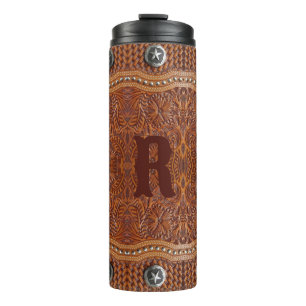 Rustiek Western Land Huwelijk Bridemaid Monogram Thermosbeker