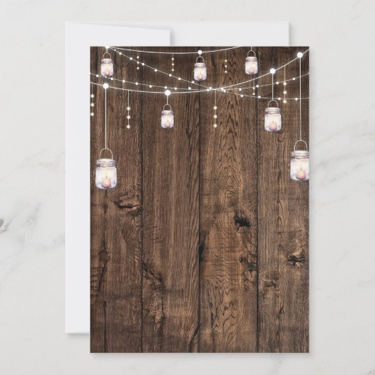 Rustiek Western Niets Fancy Alleen liefde Trouwen Kaart (Achterkant)