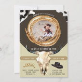 Rustiek Western Rodeo Cowboy Verjaardagsfeest Kaart (Voorkant)