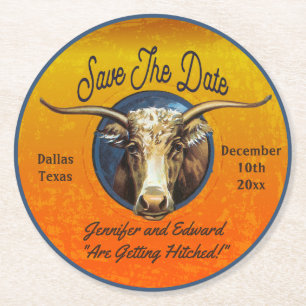 Rustiek Western Save the Date Onderzetter