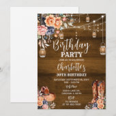 Rustiek Western Verjaardagsfeest Kaart (Voorkant / Achterkant)