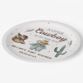 Rustiek Wild West Cowboy Baby shower Papieren Bordje (Gekanteld)