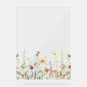 Rustiek Wildflower Baby shower Acryl Teken Bord (Voorkant)