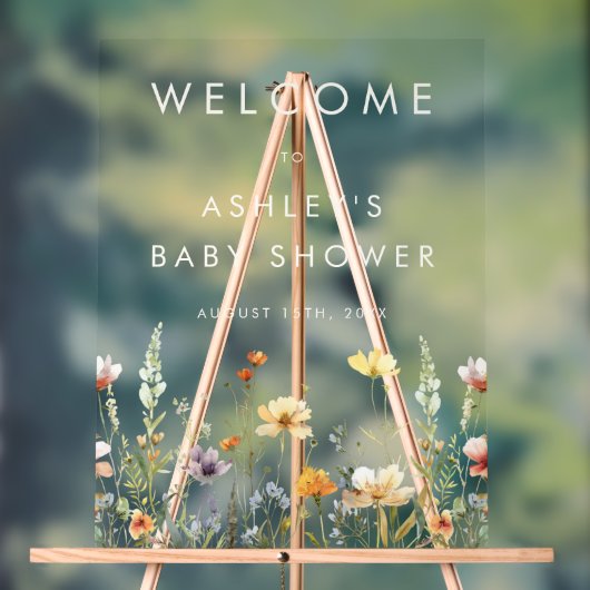 Rustiek Wildflower Baby shower Acryl Teken Bord (Neutraal)