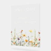 Rustiek Wildflower Baby shower Acryl Teken Bord (Hoek)