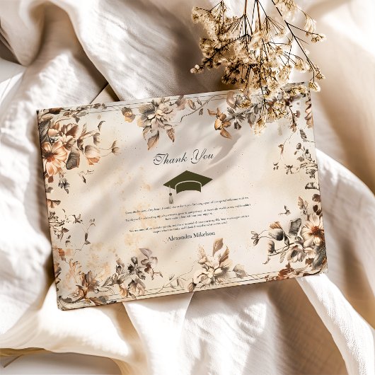 Rustiek Wildflower Bloom Afstuderen Bedankkaart