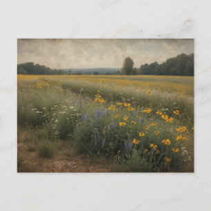  rustiek wildflower veld zomerlandschap briefkaart