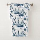 Rustiek Winter Blauw Berg Patroon Bad Handdoek (Insitu)